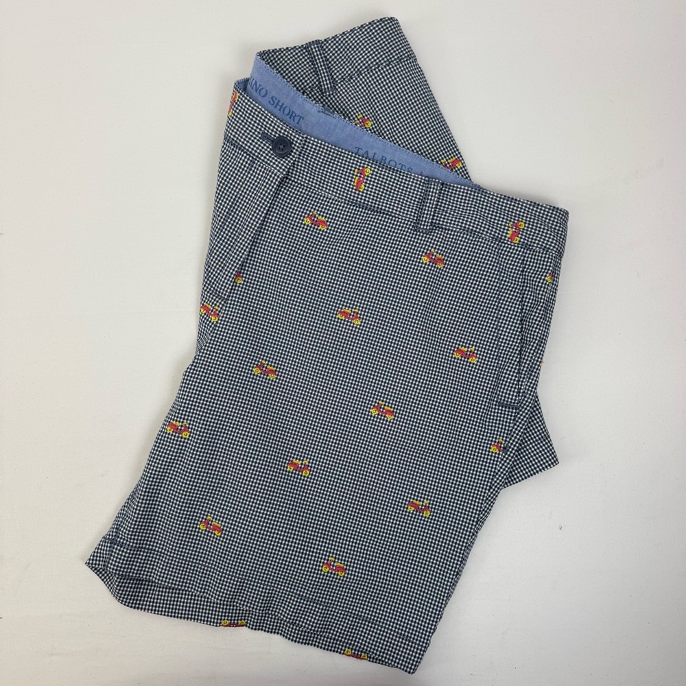 Talbots‎ The Weekend Chino Short Checkered Plaid Scooter Embroidered Size 14W